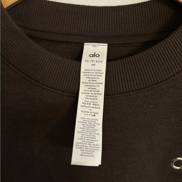 NWT Alo Accolade Crewneck- XS Espresso - Picture 4 of 8